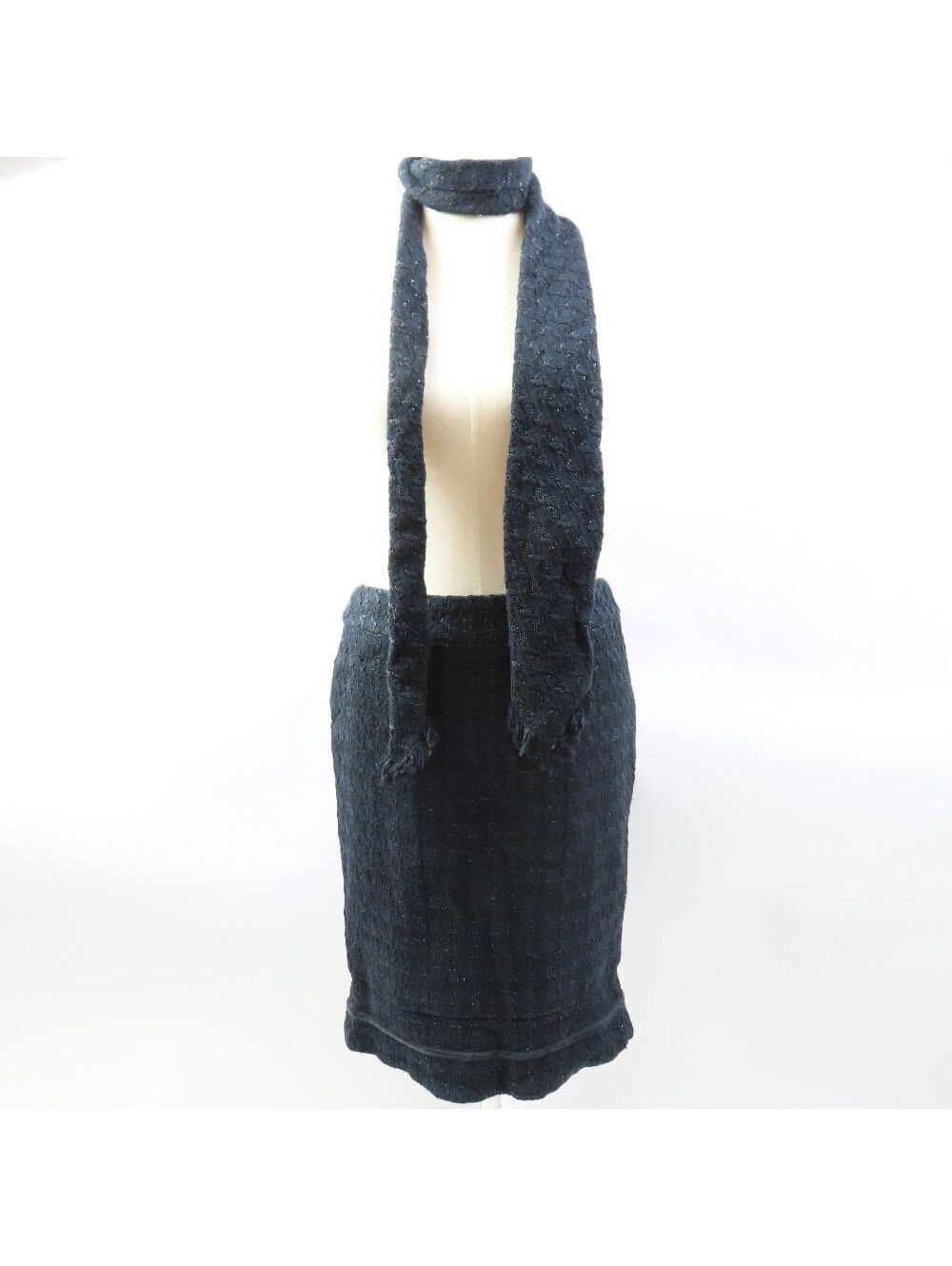 Chanel Tweed Skirt and Tie Set Size 38 Rare